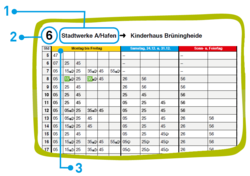 Aushangfahrplan